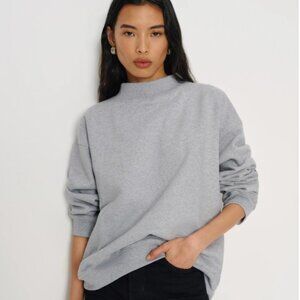 Reformation Jade Oversized Grey Organic Cotton Sweatshirt